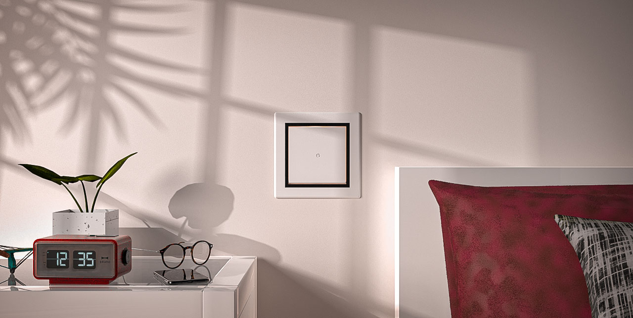 Wall lamp render bedroom scene